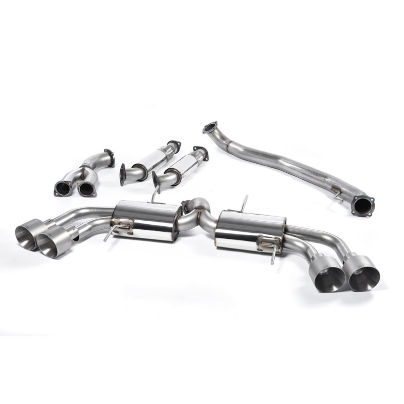 Nissan GT-R R35 - Primary Cat-Back 90MM Exhaust Systems with Titanium Tips - Brushed Titanium