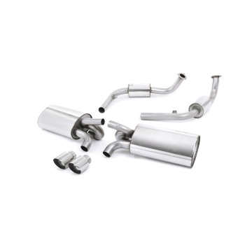 Porsche 987 S 3.4 Boxter/Cayman (Gen 2) - Resonated (Quieter) Cat-Back Exhaust System with Polished Trims - Polished