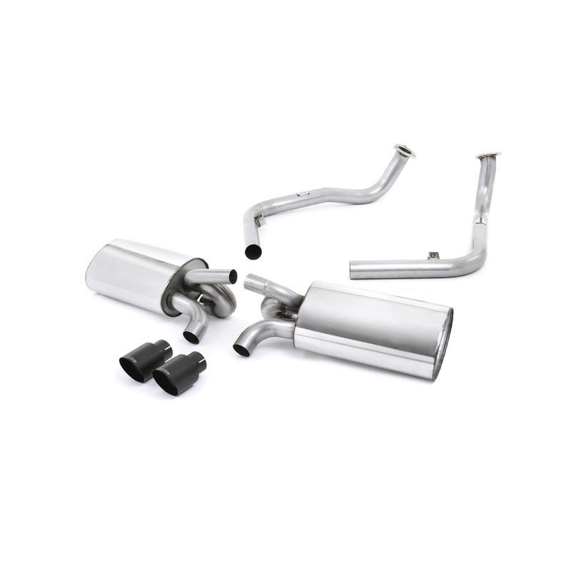Porsche 987 S 3.4 Boxter/Cayman (Gen 2) - Non-Resonated (Louder) Cat-Back Exhaust System with Ceramic Black Trims - Cerakote Black