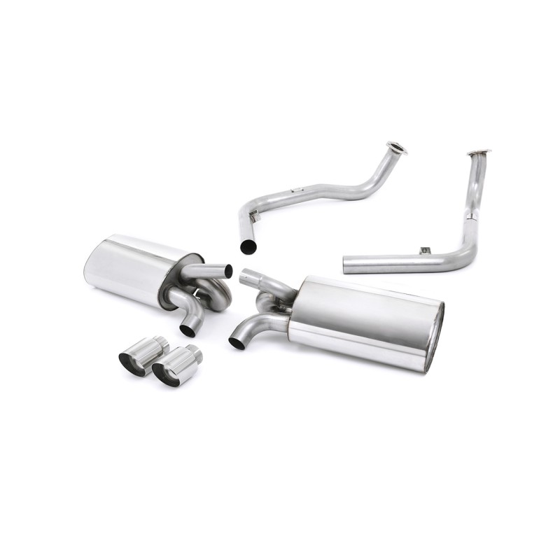 Porsche 987 S 3.4 Boxter/Cayman (Gen 2) - Non-Resonated (Louder) Cat-Back Exhaust System with Polished Trims - Polished