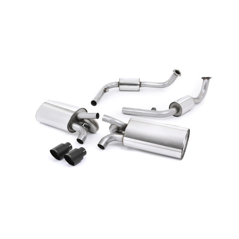 Porsche 987 S 3.2 Boxter/Cayman (Gen 1) - Cat-Back Exhaust System with Cerakote Black Trims - Cerakote Black
