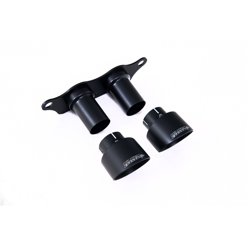 Porsche 991.2 GT3 & GT3 RS - GT-100 Cerakote Black Trims & Mounting Plate - Fits to OE Rear Silencer - Cerakote Black