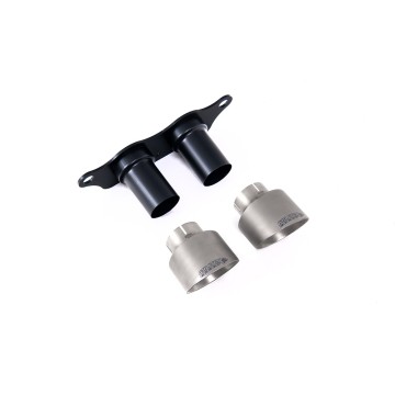 Porsche 991.2 GT3 & GT3 RS - GT-100 Brushed Titanium Trims & Mounting Plate - Fits to OE Silencer - Brushed Titanium