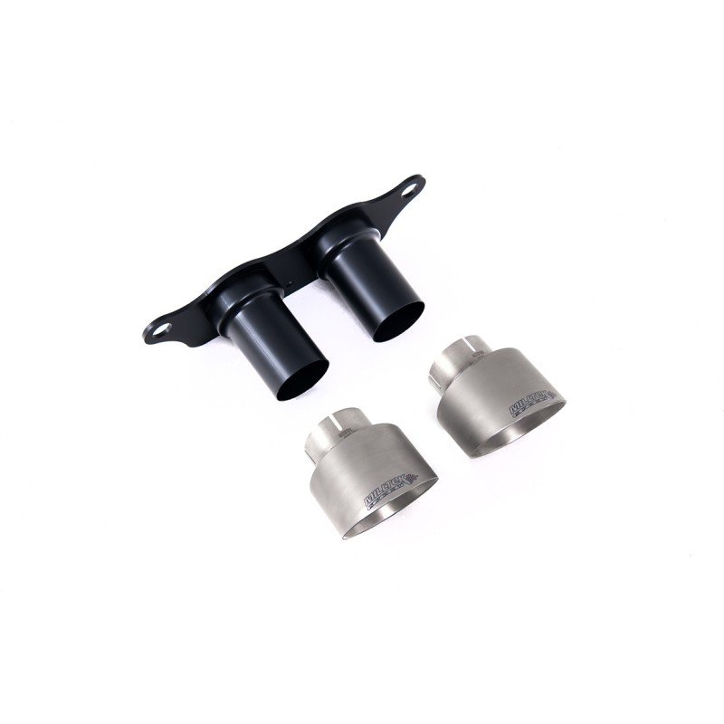 Porsche 991.2 GT3 & GT3 RS - GT-100 Brushed Titanium Trims & Mounting Plate - Fits to OE Silencer - Brushed Titanium