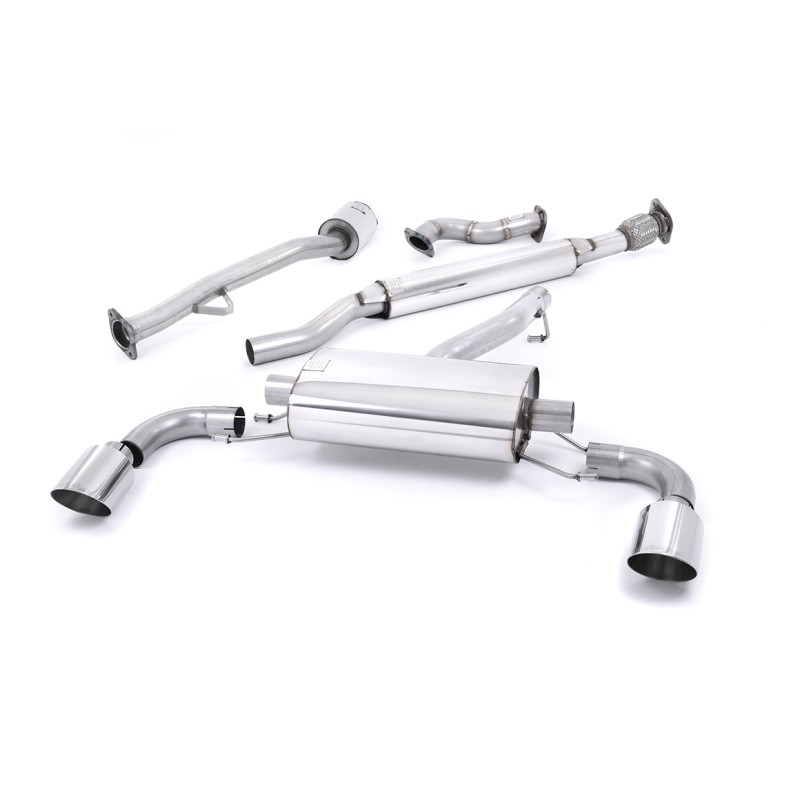 Toyota GT86/Subaru BRZ - Resonated (Quieter) Primary Cat-Back Exhaust System with Polished GT-115 Trims - Polished