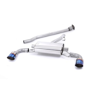 Toyota GT86/Subaru BRZ - Non-Resonated (Louder) Secondary Cat-Back Exhaust System with Burnt Titanium Trims - Burnt Titanium
