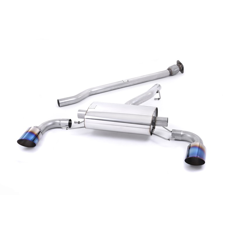 Toyota GT86/Subaru BRZ - Non-Resonated (Louder) Secondary Cat-Back Exhaust System with Burnt Titanium Trims - Burnt Titanium
