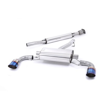 Toyota GT86/Subaru BRZ - Resonated (Quieter) Secondary Cat-Back Exhaust System with Burnt Titanium Trims - Burnt Titanium