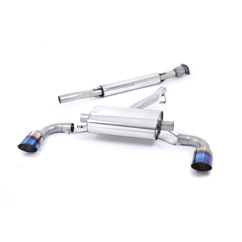 Toyota GT86/Subaru BRZ - Resonated (Quieter) Secondary Cat-Back Exhaust System with Burnt Titanium Trims - Burnt Titanium