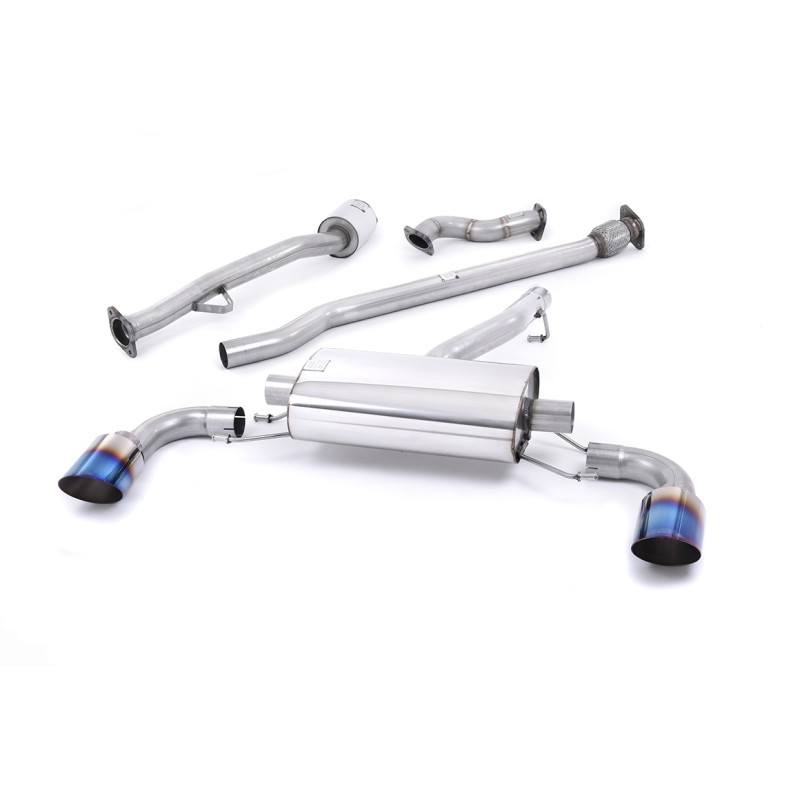 Toyota GT86/Subaru BRZ - Non-Resonated (Louder) Primary Cat-Back Exhaust System with Burnt Titanium Trims - Burnt Titanium