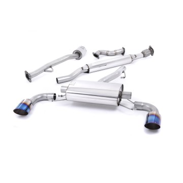 Toyota GT86/Subaru BRZ - Resonated (Quieter) Primary Cat-Back Exhaust System with Burnt Titanium Trims - Burnt Titanium