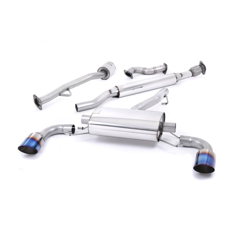 Toyota GT86/Subaru BRZ - Resonated (Quieter) Primary Cat-Back Exhaust System with Burnt Titanium Trims - Burnt Titanium