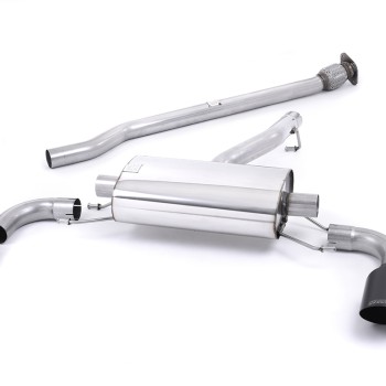 Toyota GT86/Subaru BRZ - Non-Resonated (Louder) Secondary Cat-Back Exhaust System with Ceramic Black Trims - Cerakote Black