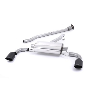 Toyota GT86/Subaru BRZ - Non-Resonated (Louder) Secondary Cat-Back Exhaust System with Ceramic Black Trims - Cerakote Black