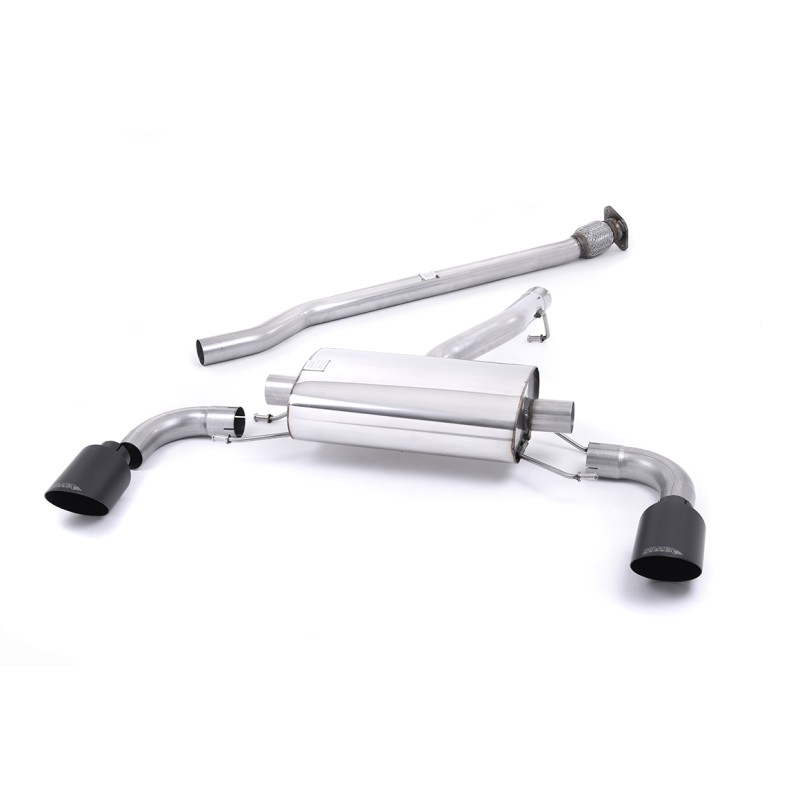 Toyota GT86/Subaru BRZ - Non-Resonated (Louder) Secondary Cat-Back Exhaust System with Ceramic Black Trims - Cerakote Black