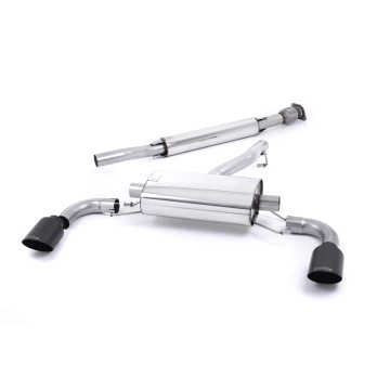 Toyota GT86/Subaru BRZ - Resonated (Quieter) Secondary Cat-Back Exhaust System with Ceramic Black Trims - Cerakote Black