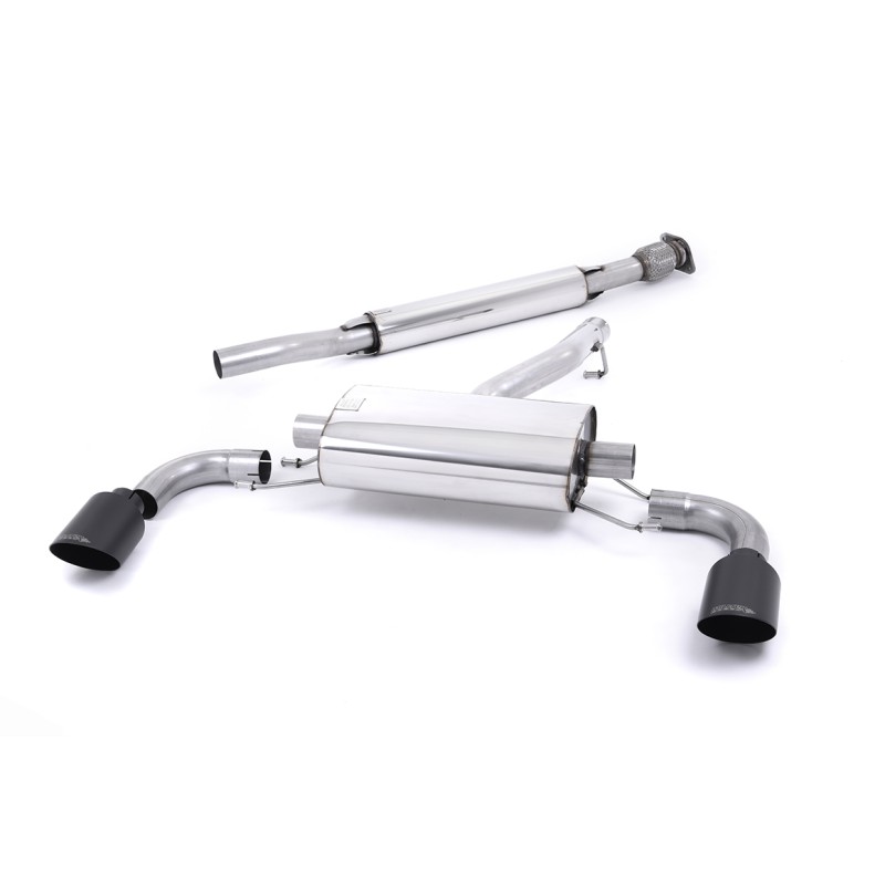 Toyota GT86/Subaru BRZ - Resonated (Quieter) Secondary Cat-Back Exhaust System with Ceramic Black Trims - Cerakote Black