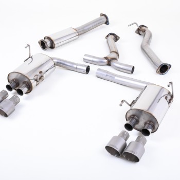 Subraru Impreza WRX & STi (2014 - 2021) - Resonated (Quieter) Cat-Back Exhaust System with MSUB169 Connector & Titanium GT-100 Tips - Brushed Titanium