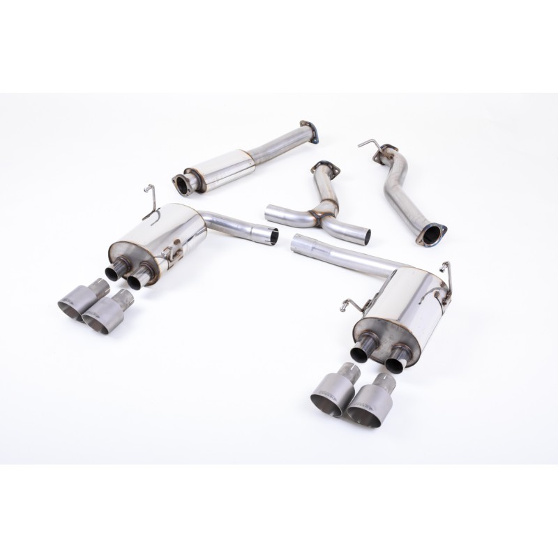Subraru Impreza WRX & STi (2014 - 2021) - Resonated (Quieter) Cat-Back Exhaust System with MSUB169 Connector & Titanium GT-100 Tips - Brushed Titanium