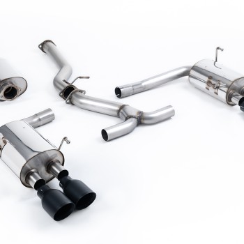 Subraru Impreza WRX & STi (2014 - 2021) - Resonated (Quieter) Cat-Back Exhaust System with Cerakote Black GT-100 Tips - EC Approved - Cerakote Black