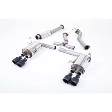 Subraru Impreza WRX & STi (2014 - 2021) - Resonated (Quieter) Cat-Back Exhaust System with MSUB169 Connector & Cerakote GT-100 Black Tips - Cerakote Black