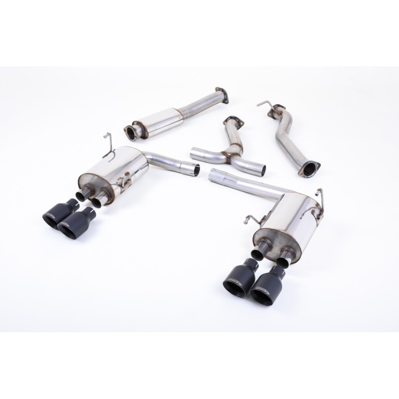 Subraru Impreza WRX & STi (2014 - 2021) - Resonated (Quieter) Cat-Back Exhaust System with MSUB169 Connector & Cerakote GT-100 Black Tips - Cerakote Black