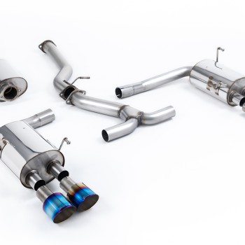 Subraru Impreza WRX & STi (2014 - 2021) - Resonated (Quieter) Cat-Back Exhaust System with Burnt Titanium GT-100 Tips - EC-Approved. - Burnt Titanium