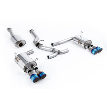 Subraru Impreza WRX & STi (2014 - 2021) - Resonated (Quieter) Cat-Back Exhaust System with Burnt Titanium GT-100 Tips - EC-Approved. - Burnt Titanium