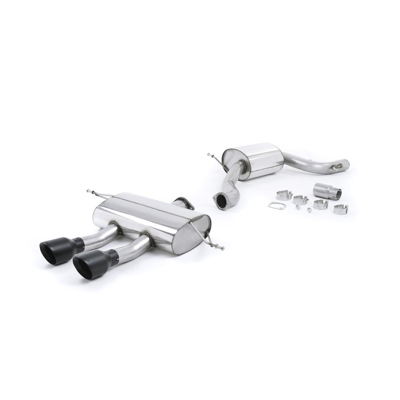Seat Leon Cupra R 2.0 TSI 265ps - Resonated (Quieter) Cat-Back Exhaust System with Dual Cerakote Black Tips - Cerakote Black