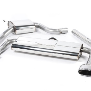 Seat Leon Cupra 280/290 (Non GPF Models) - Resonated (Quieter) Cat-Back Exhaust System with Front Silencer Delete & Polished Oval Tips - Polished - Oval (Jet)