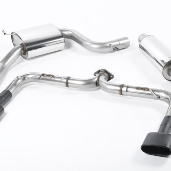 Seat Leon Cupra 280/290 (Non GPF Models) - Cat-Back Exhaust System (Louder) with Black Oval Tips - Cerakote Black - Oval (Jet)