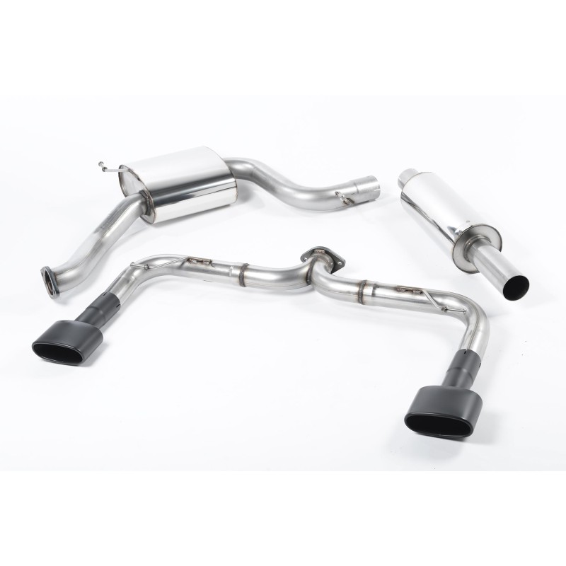 Seat Leon Cupra 280/290 (Non GPF Models) - Cat-Back Exhaust System (Louder) with Black Oval Tips - Cerakote Black - Oval (Jet)