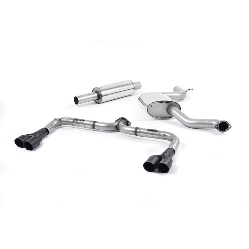 Seat Leon Cupra 280/290 (Non GPF Models) - Cat-Back Exhaust System with Quad Black Round Tips - Cerakote Black - GT