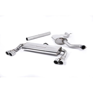 Seat Leon Cupra 280/290 (Non GPF Models) - Resonated (Quieter) Cat-Back Exhaust System with Front Silencer Delete & Quad Polished Round Tips - Polished - GT