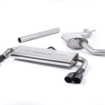 Seat Leon Cupra 280/290 (Non GPF Models) - Resonated (Quieter) Cat-Back Exhaust System with Front Silencer Delete & Quad Black Round Tips - Cerakote Black - GT