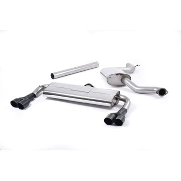 Seat Leon Cupra 280/290 (Non GPF Models) - Resonated (Quieter) Cat-Back Exhaust System with Front Silencer Delete & Quad Black Round Tips - Cerakote Black - GT