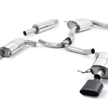 Seat Leon ST Cupra 280/290 2.0 TSI (Non GPF Models) - Resonated (Quieter) Cat-Back Exhaust System with Cerakote Black Oval Tips - Cerakote Black - Oval (Jet)