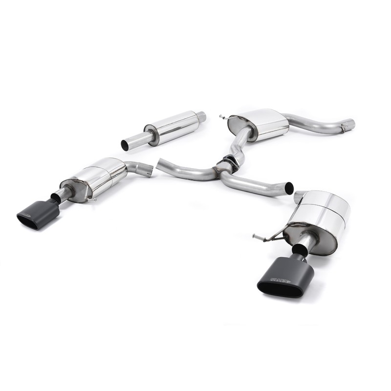 Seat Leon ST Cupra 280/290 2.0 TSI (Non GPF Models) - Resonated (Quieter) Cat-Back Exhaust System with Cerakote Black Oval Tips - Cerakote Black - Oval (Jet)