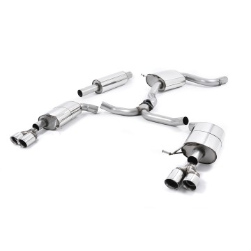 Seat Leon ST Cupra 280/290 2.0 TSI (Non GPF Models) - Resonated (Quieter) Cat-Back Exhaust System with Quad Round Polished Tips - Polished - GT