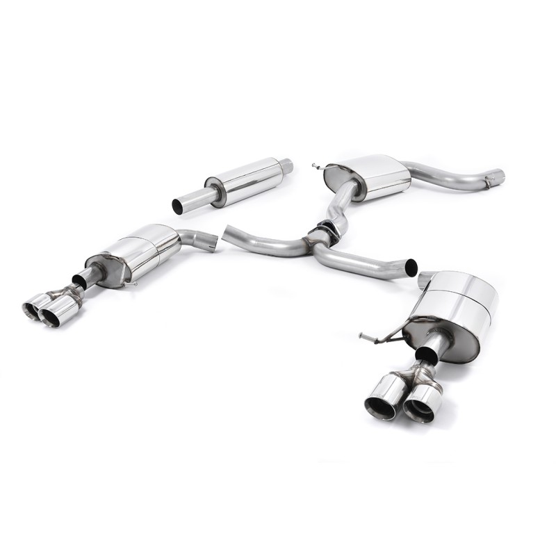 Seat Leon ST Cupra 280/290 2.0 TSI (Non GPF Models) - Resonated (Quieter) Cat-Back Exhaust System with Quad Round Polished Tips - Polished - GT