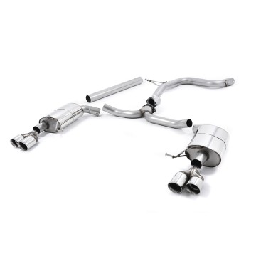 Seat Leon ST Cupra 280/290 2.0 TSI (Non GPF Models) - Non-Resonated (Louder) Cat-Back Exhaust System with Quad Round Polished Tips - Polished - GT