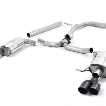 Seat Leon ST Cupra 280/290 2.0 TSI (Non GPF Models) - Non-Resonated (Louder) Cat-Back Exhaust System with Quad Round Cerakote Black Tips - Cerakote Black - GT
