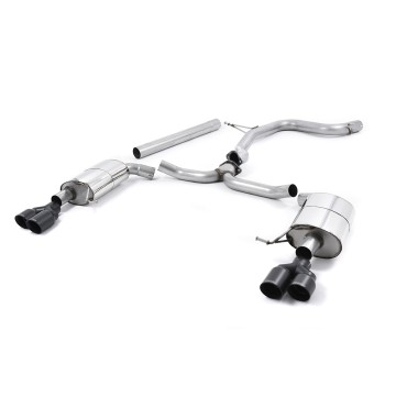 Seat Leon ST Cupra 280/290 2.0 TSI (Non GPF Models) - Non-Resonated (Louder) Cat-Back Exhaust System with Quad Round Cerakote Black Tips - Cerakote Black - GT