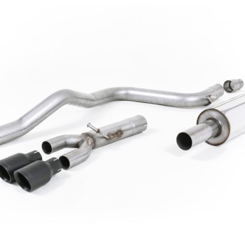 Seat Leon FR 2.0 TDI 150 - Resonated (Quieter) Cat-Back Exhaust System with Cerakote Black Tips - Cerakote Black