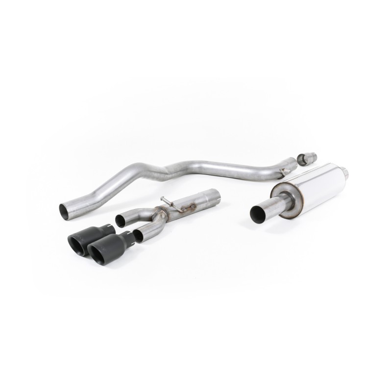 Seat Leon FR 2.0 TDI 150 - Resonated (Quieter) Cat-Back Exhaust System with Cerakote Black Tips - Cerakote Black