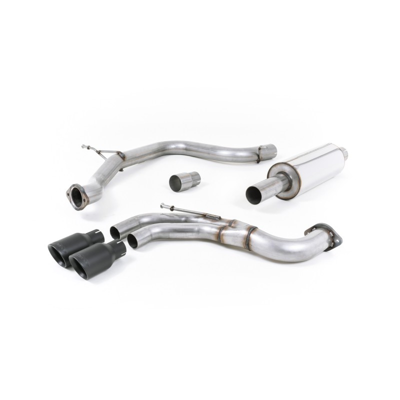 Seat Leon FR 2.0 TDI 184ps SC - Resonated (Quieter) Cat-Back Exhaust System with Cerakote Black Tips - Cerakote Black