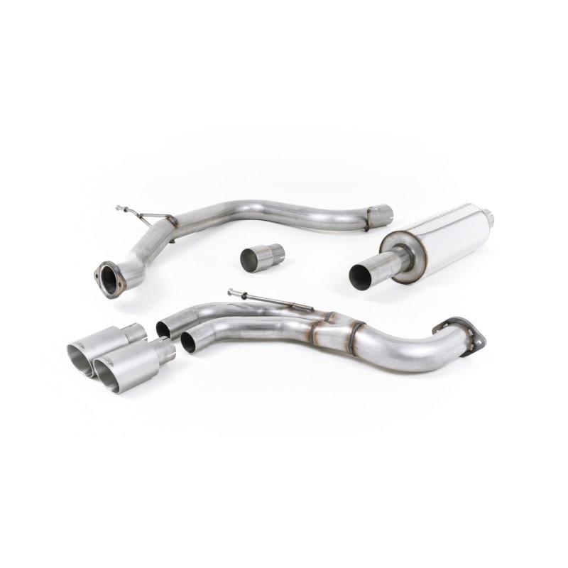 Seat Leon FR 2.0 TDI 184ps SC - Resonated (Quieter) Cat-Back Exhaust System with Titanium Tips - Brushed Titanium