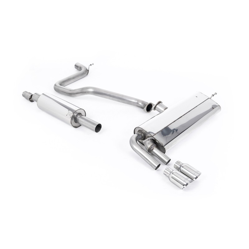 Seat Leon FR 1.4 TSI - Resonated (Quieter) Cat-Back Exhaust System with GT-80 Polished Trims - Polished