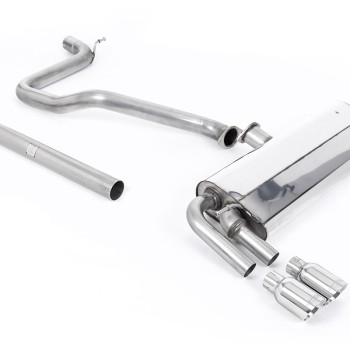 Seat Leon FR 1.4 TSI - Non-Resonated (louder) Cat-Back Exhaust System with GT-80 Polished Trims - Polished