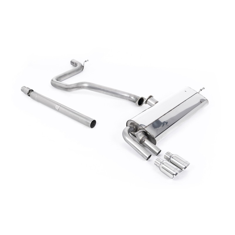 Seat Leon FR 1.4 TSI - Non-Resonated (louder) Cat-Back Exhaust System with GT-80 Polished Trims - Polished